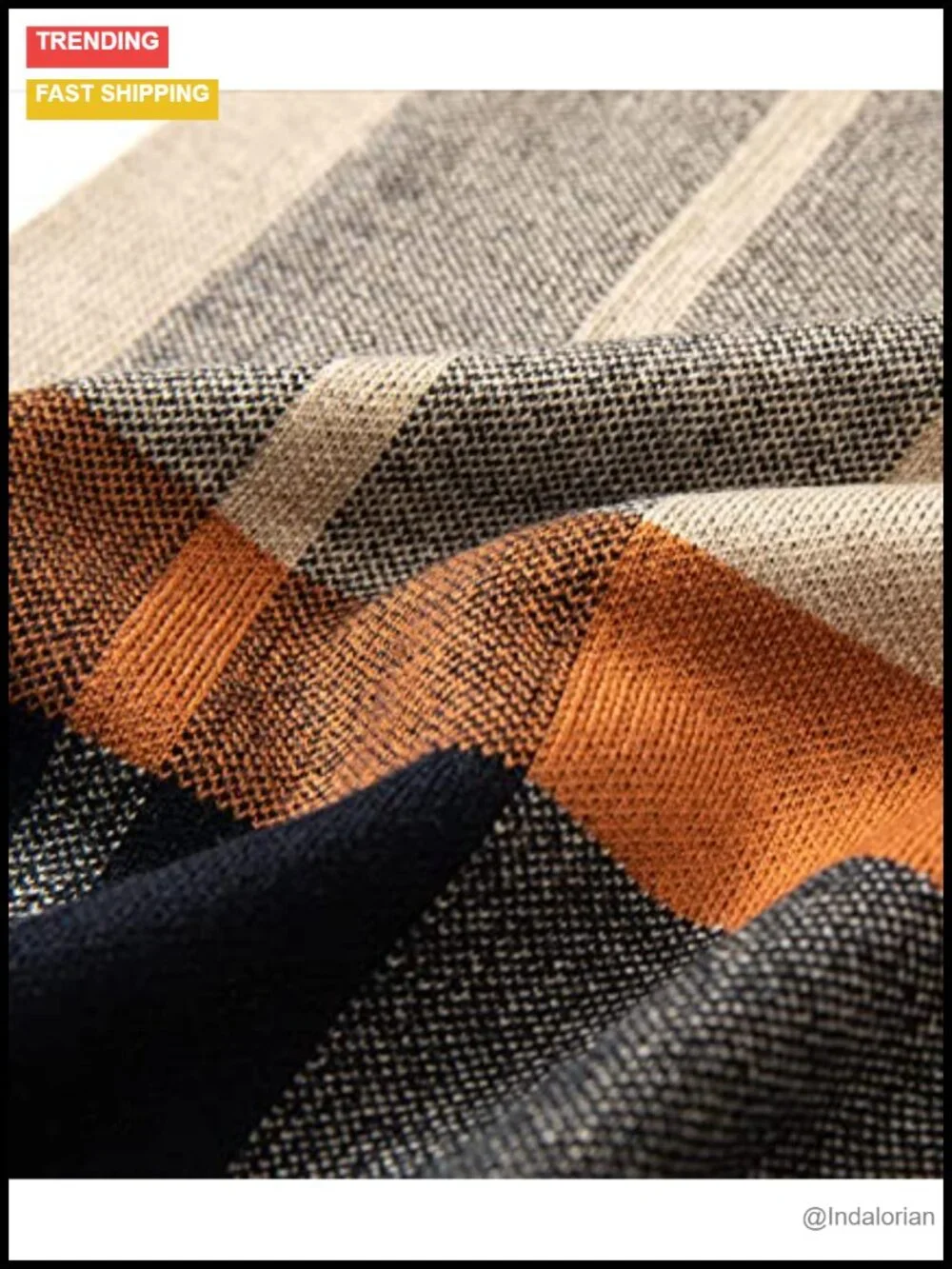 Merino Wool Tartan Knitted Scarf, Plaid Winter Warm Thick Neckwear with Gift Box